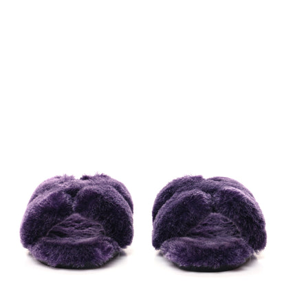 Hermes Woolskin Oran Sandals 37 Violet Fonce 2 of 8