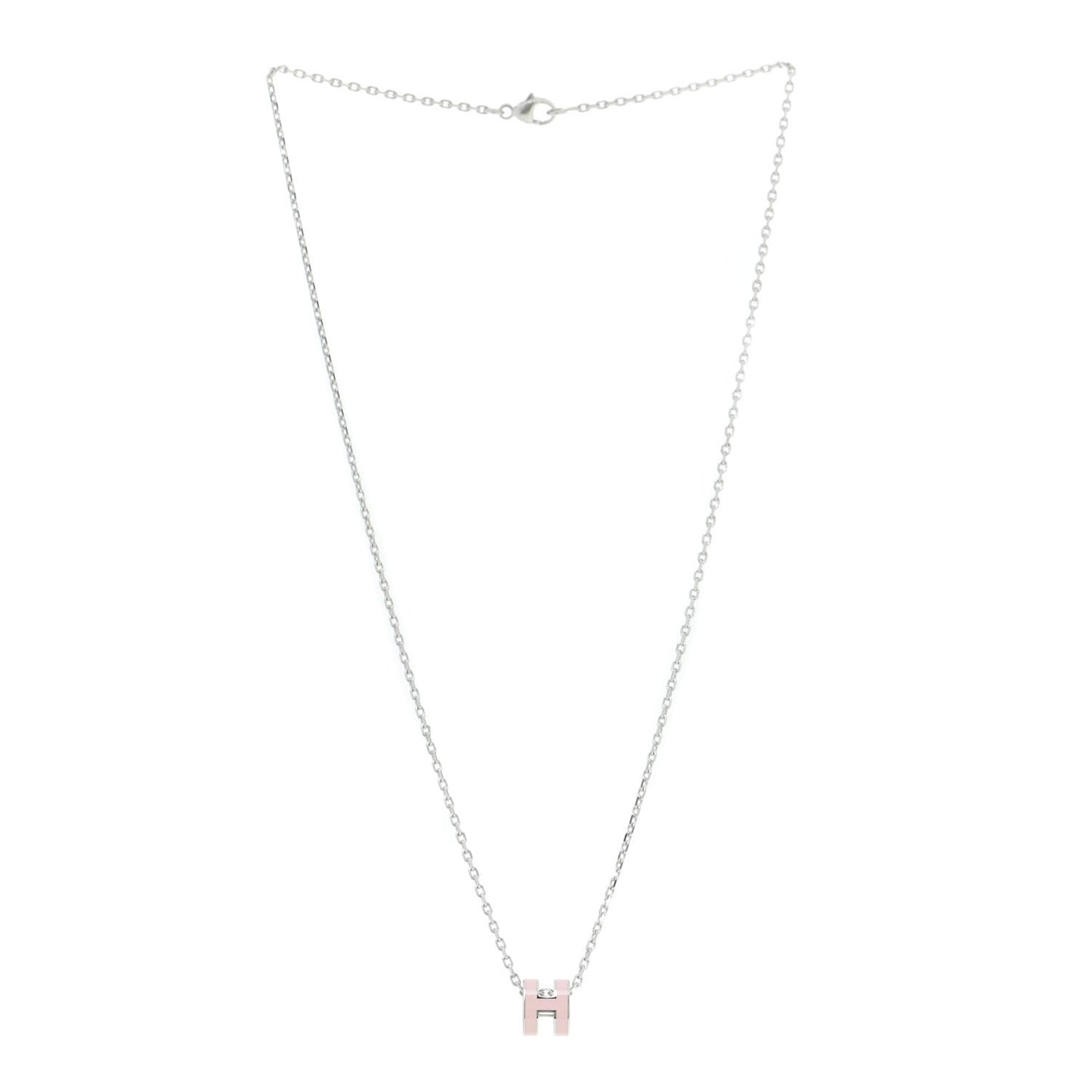 Palladium Mini Pop H Pendant Necklace Rose Dragee