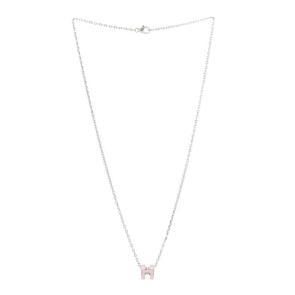 Hermes Palladium Mini Pop H Pendant Necklace Rose Dragee 3 of 7