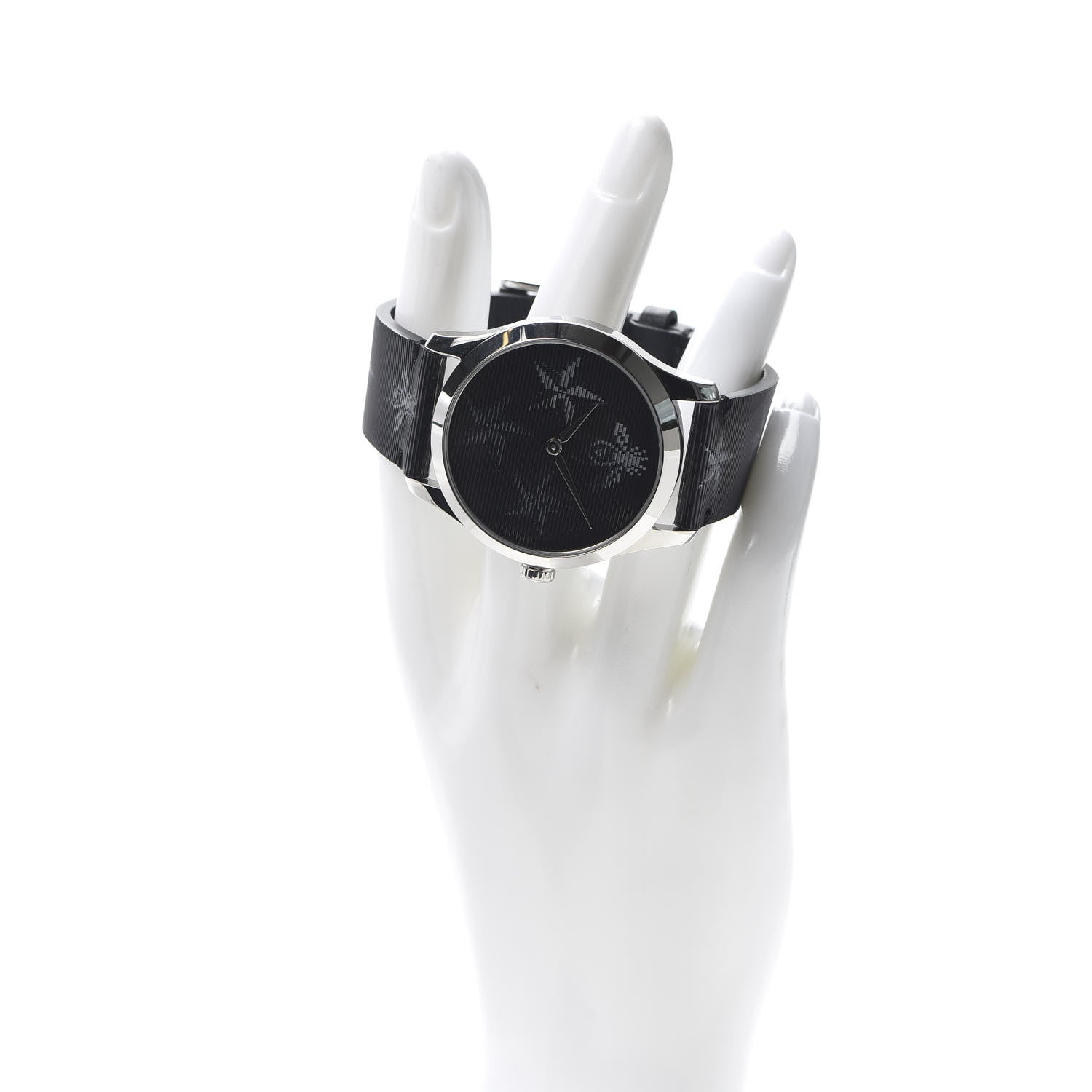 Gucci Stainless Steel Calfskin 38mm G-Timeless Bee Star Hologram Quartz Watch Black 2 of 6