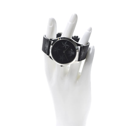 Gucci Stainless Steel Calfskin 38mm G-Timeless Bee Star Hologram Quartz Watch Black 2 of 6