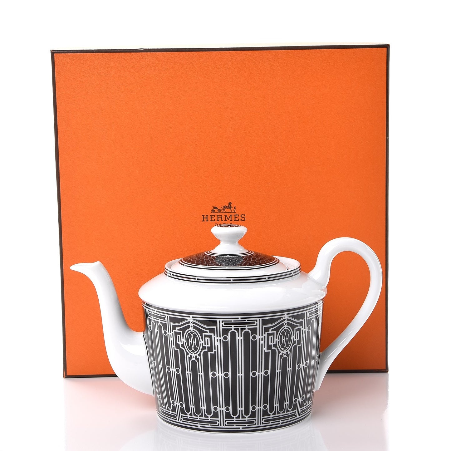 Porcelain H Deco Coffee/Tea Pot Black