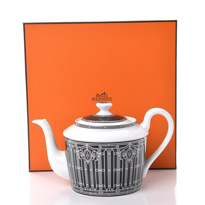 Hermes Porcelain H Deco Coffee/Tea Pot Black 10 of 10