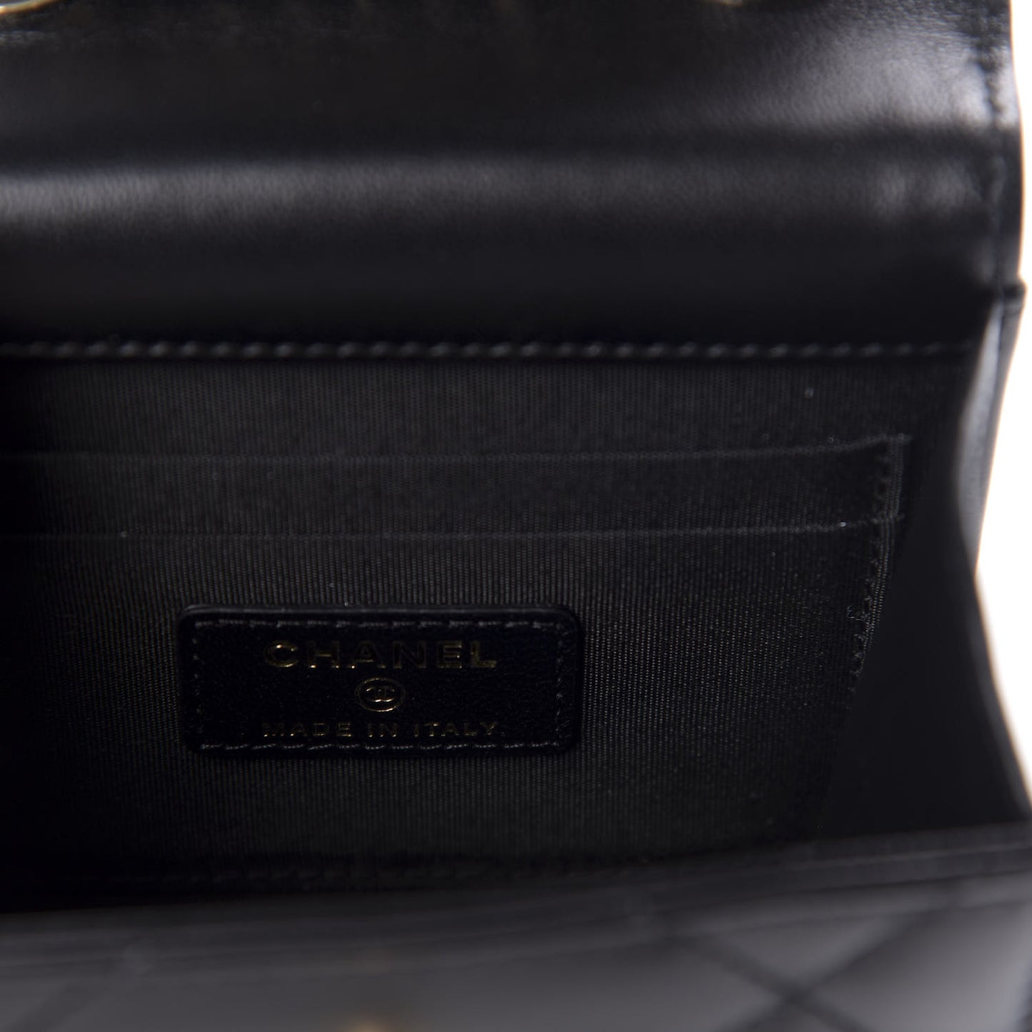 Lambskin Quilted Mini Trendy CC Chain Wallet Black