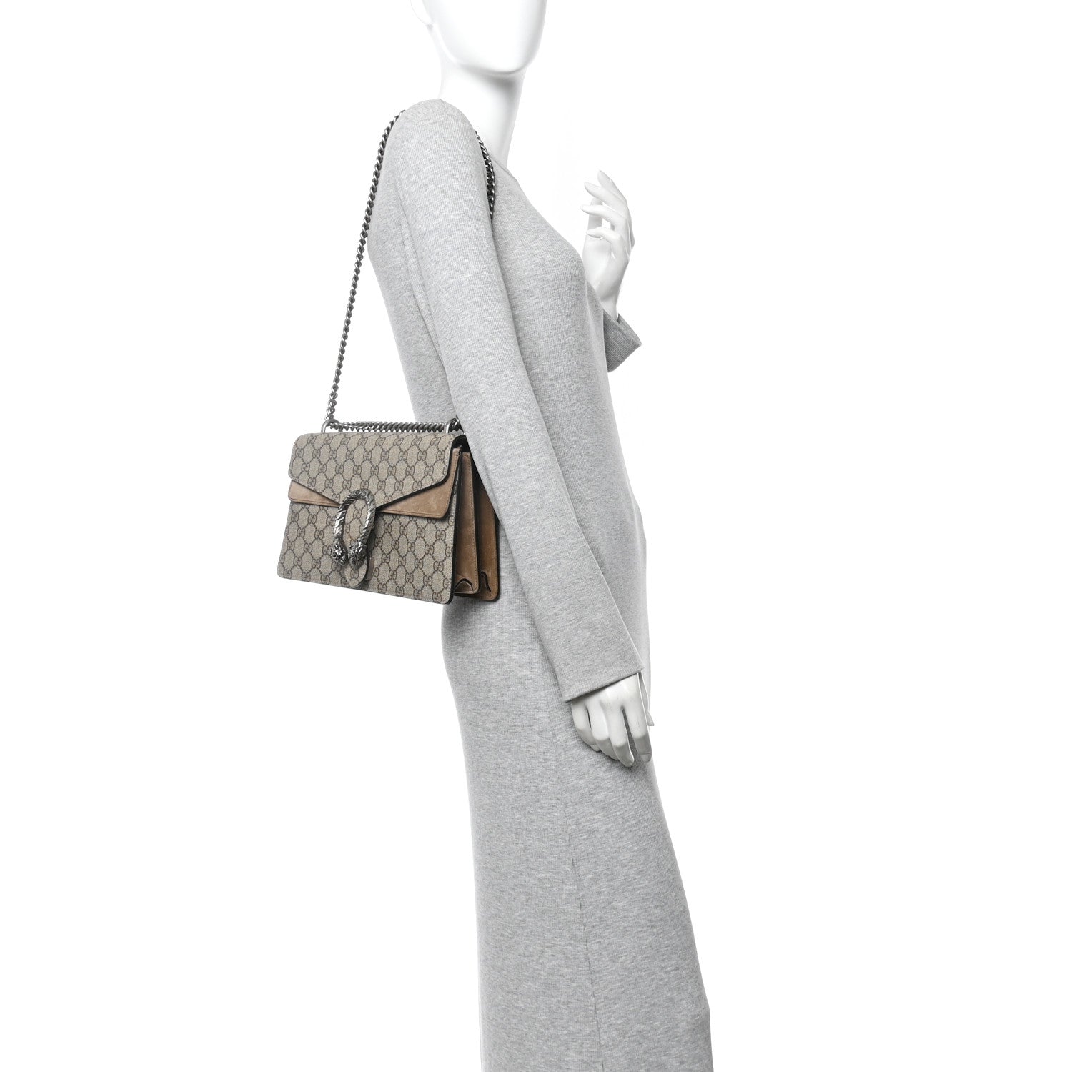 Gucci GG Supreme Monogram Small Dionysus Shoulder Bag Taupe 2 of 11