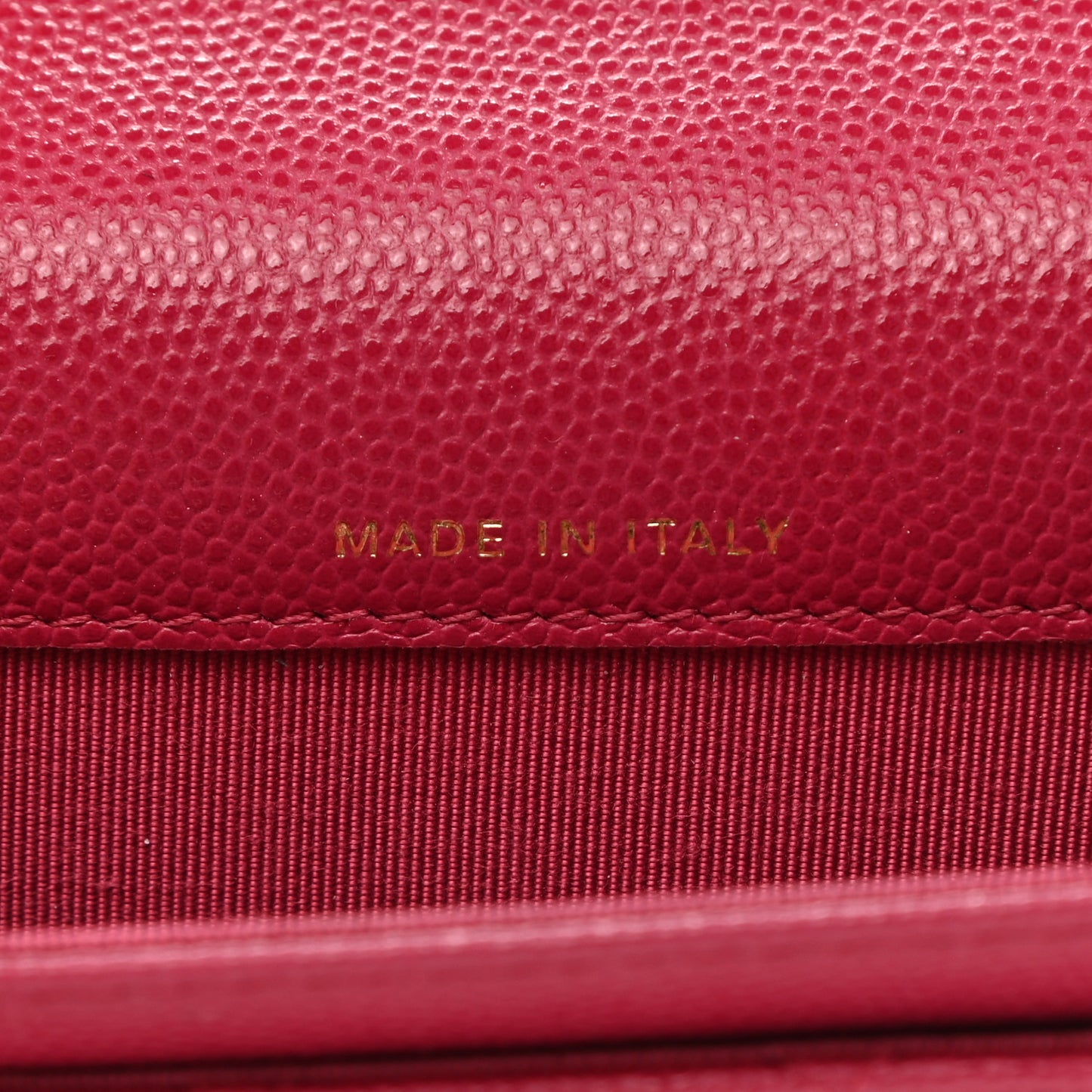 Caviar Quilted Flap Card Holder Wallet Dark Pink