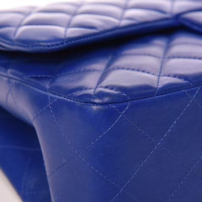 Chanel Lambskin Quilted Jumbo Double Flap Blue 15 of 22
