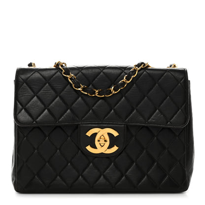 Chanel Lambskin Quilted XL Jumbo Single Flap Black 1 of 14