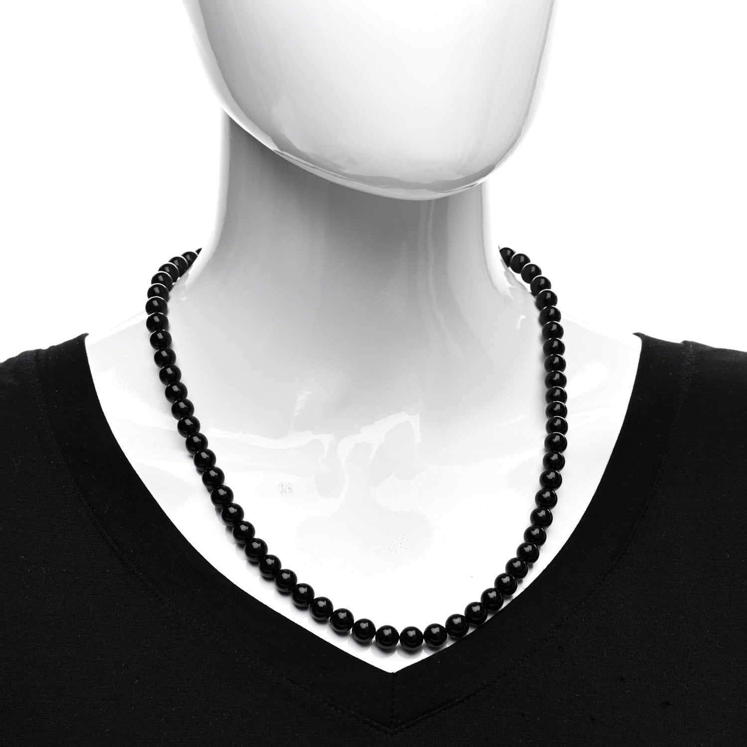 Tiffany Sterling Silver Black Onyx Bead Toggle Necklace 2 of 4