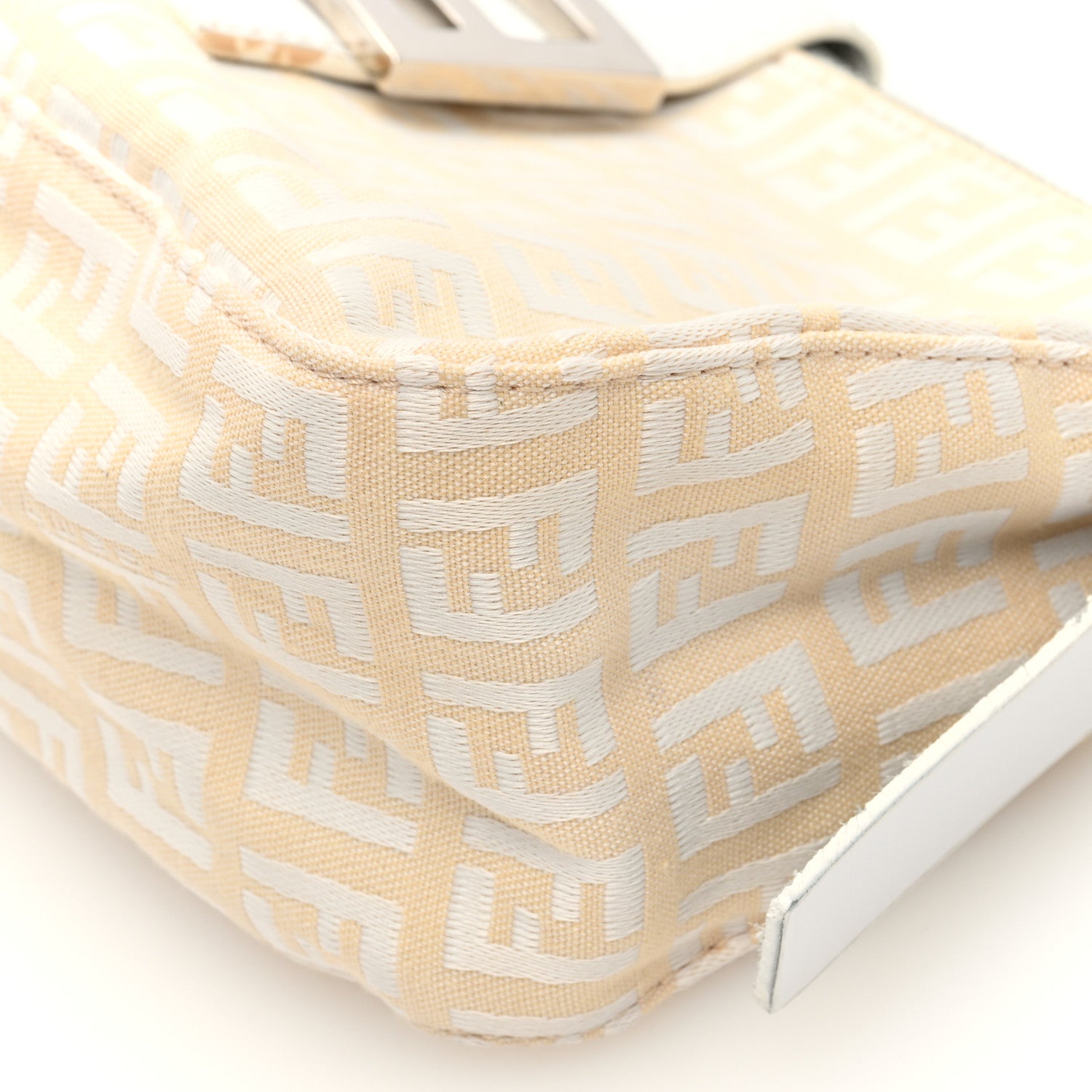 Fendi Zucchino Mini Baguette Beige White 9 of 9