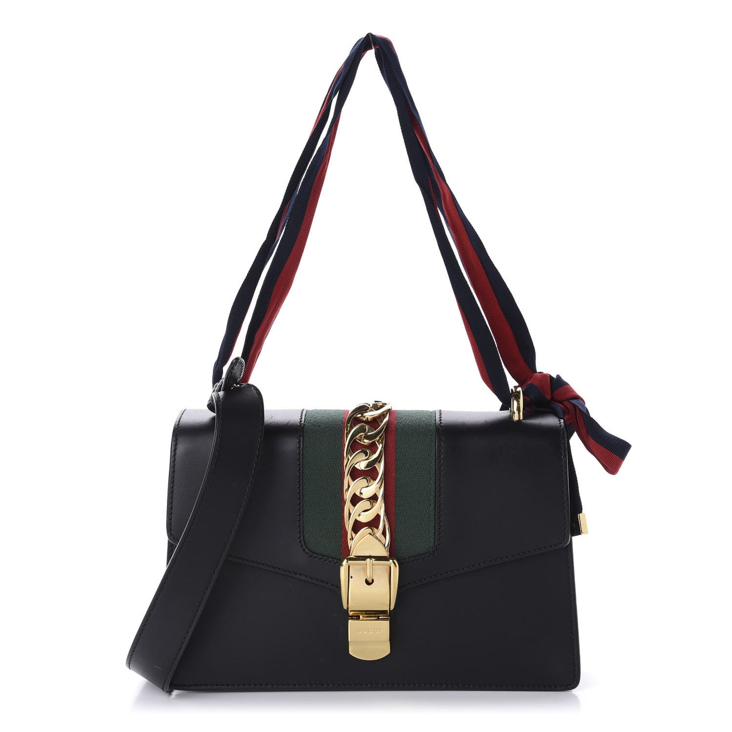 Calfskin Small Sylvie Shoulder Bag Black