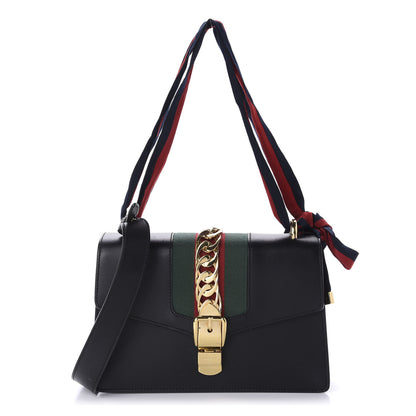 Gucci Calfskin Small Sylvie Shoulder Bag Black 1 of 11