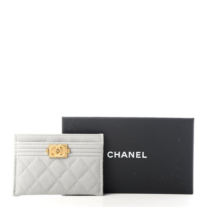 Chanel Caviar Quilted Boy Card Holder Grey 8 of 8