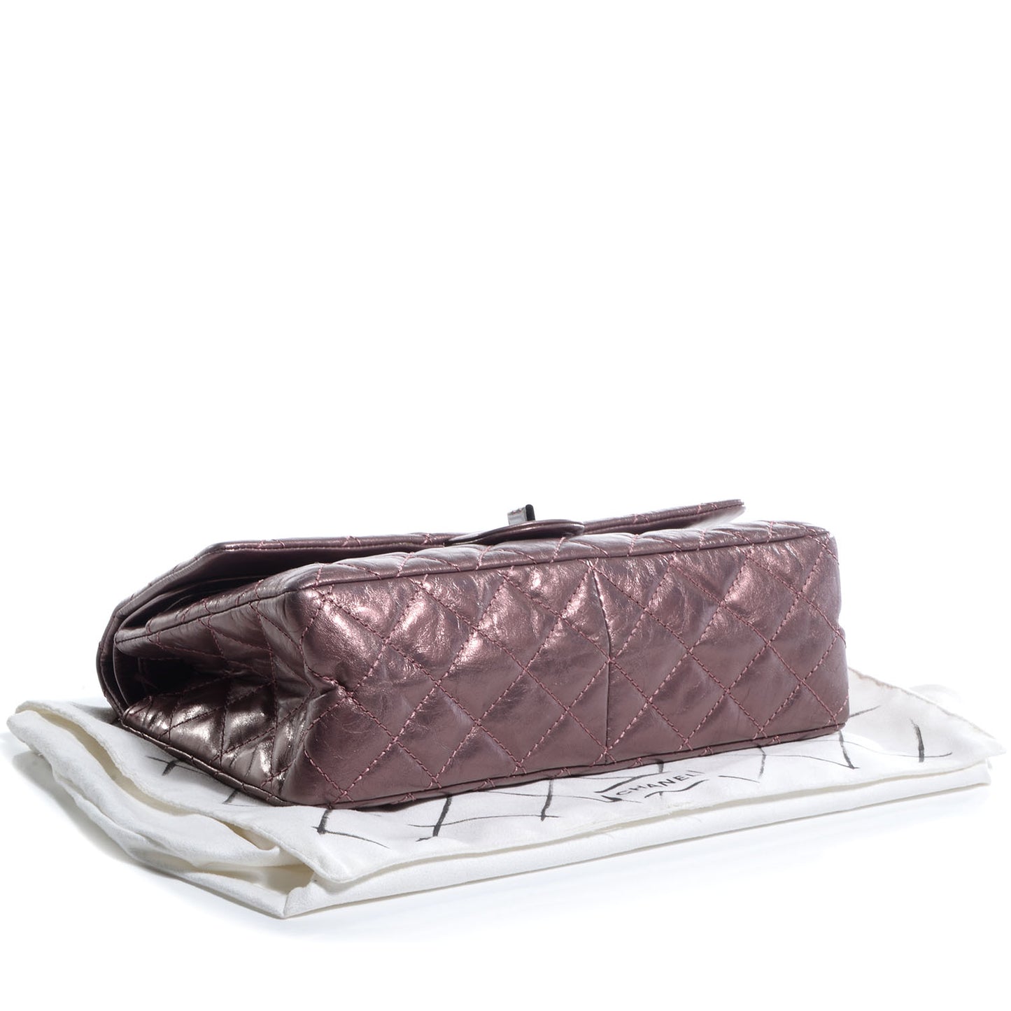 Calfskin 2.55 Reissue 226 Flap Metallic Rose Fonce
