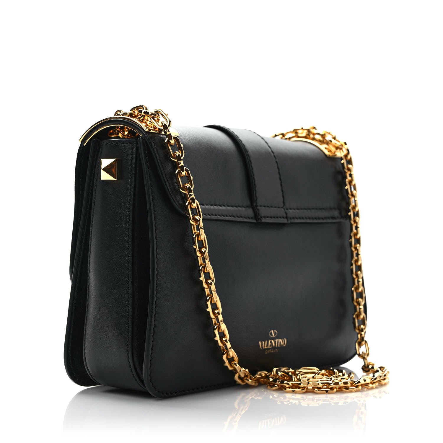 Valentino Garavani Vitello B-Rockstud Flap Black 2 of 9