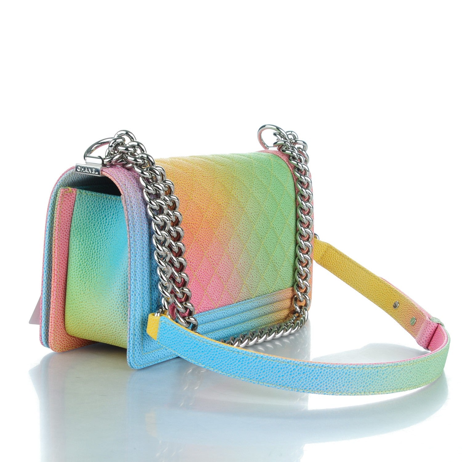 Chanel Caviar Quilted Medium Cuba Rainbow Boy Flap Multicolor 3 of 7