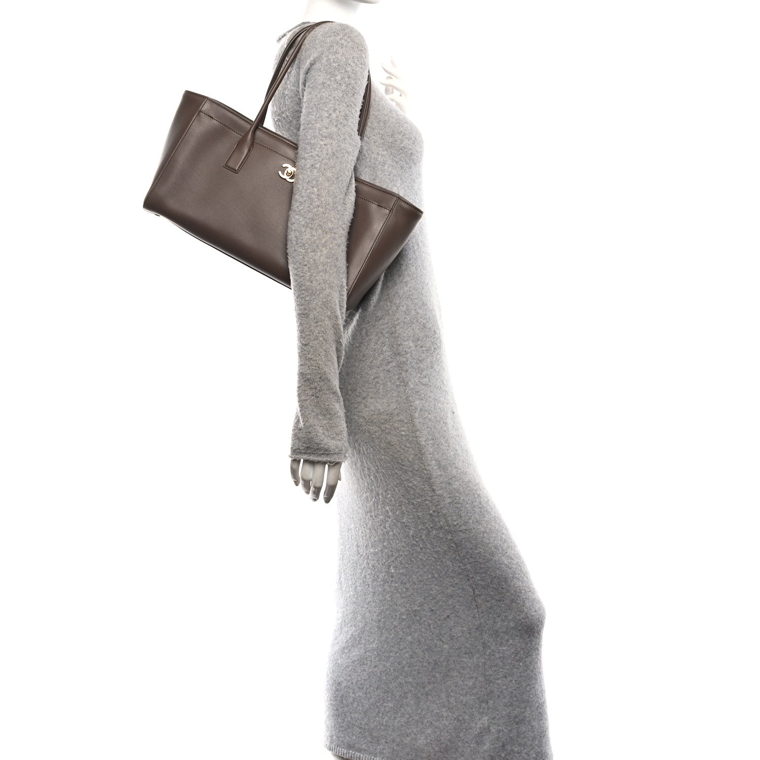 Chanel Calfskin Archetype Small Shopping Tote Brown 2 of 10