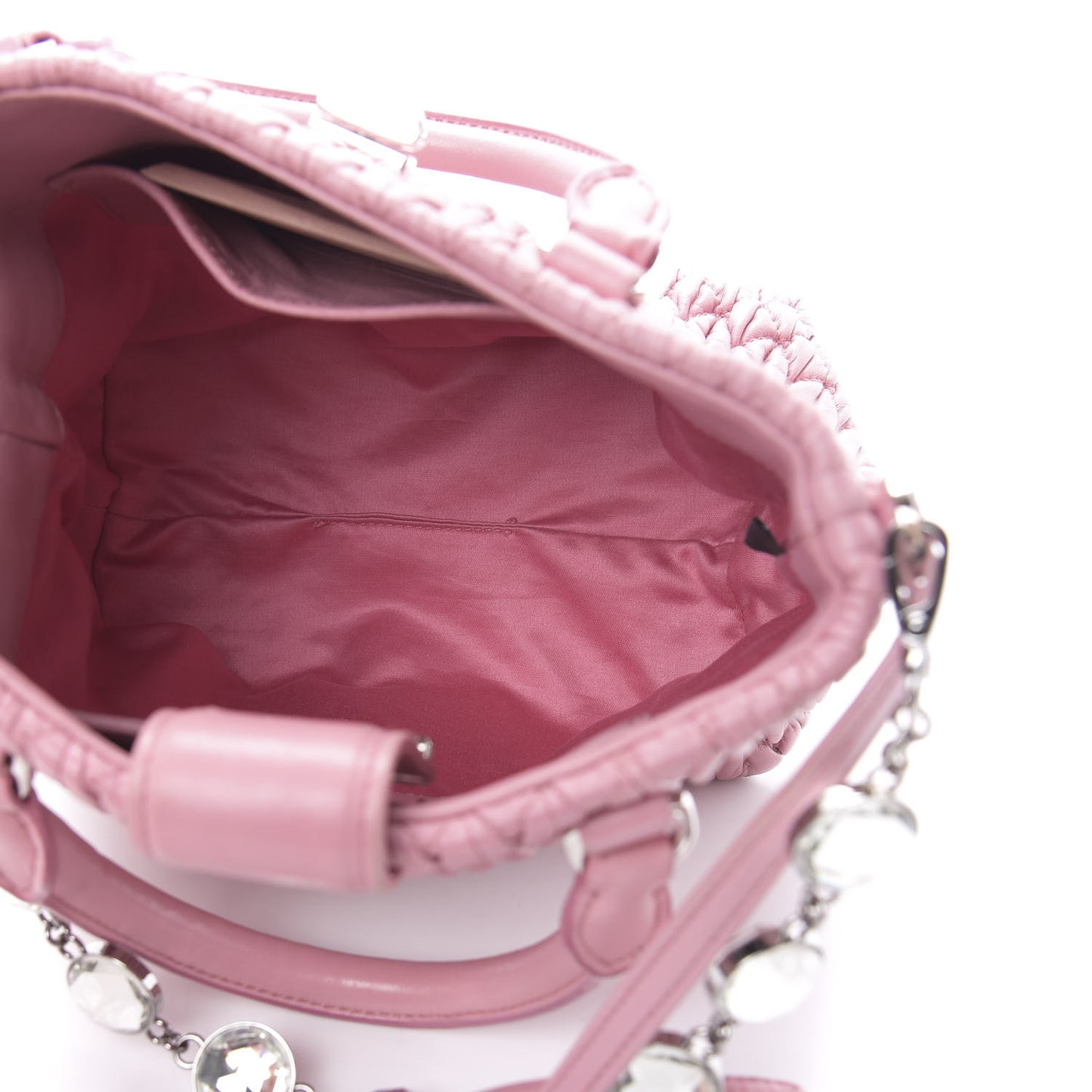 Nappa Matelasse Crystal Top Handle Rosa
