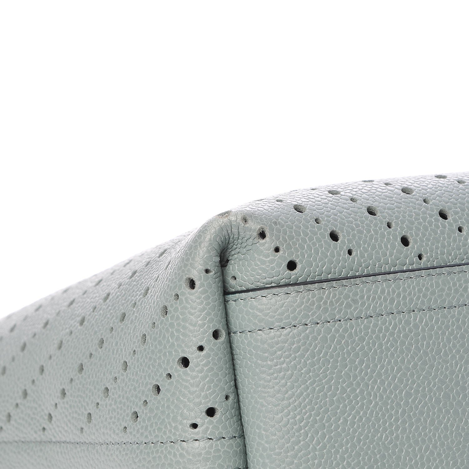 Chanel Perforated Grained Calfskin Large Shopping Tote Green 11 of 15