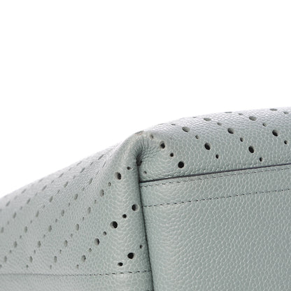 Chanel Perforated Grained Calfskin Large Shopping Tote Green 11 of 15