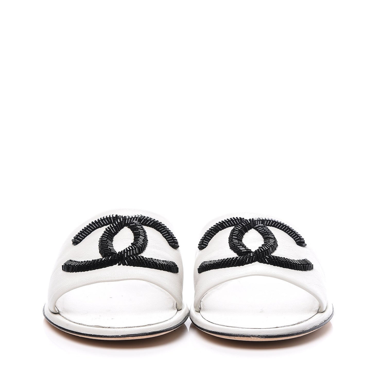 Lambskin Beaded CC Mules 40.5 Grey