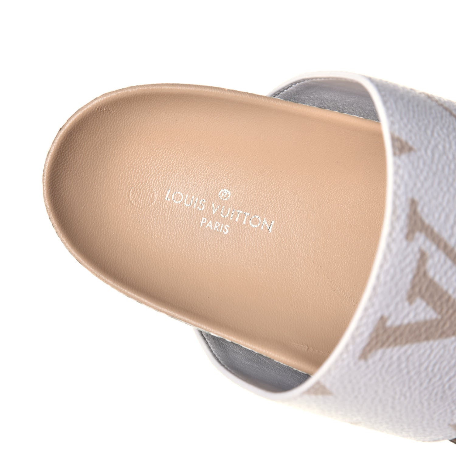 Louis Vuitton Monogram Giant Bom Dia Flat Mule Sandals 38 White Moka 7 of 9
