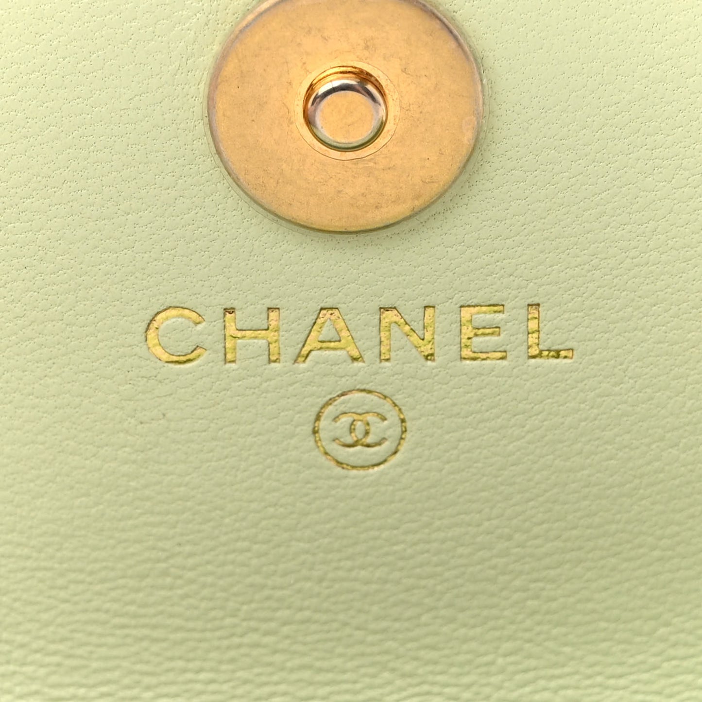 Lambskin Quilted Chanel 19 Clutch With Chain Light Green