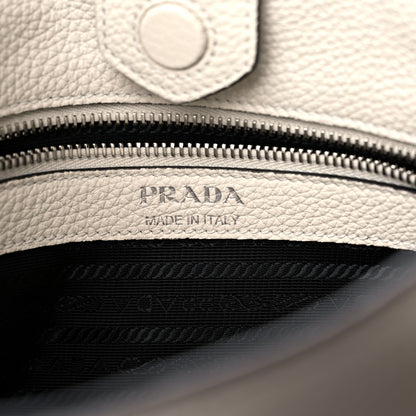 Prada Vitello Daino Soft Hobo Messenger Bag White 5 of 10