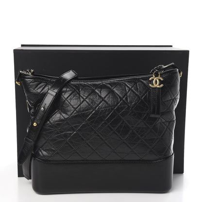 Chanel Aged Calfskin Quilted Large Gabrielle Hobo Black 11 of 11