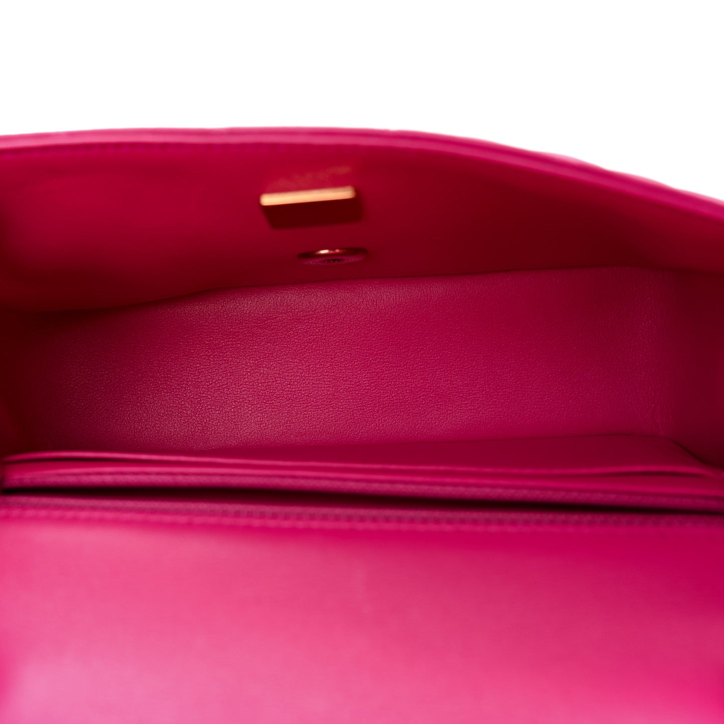 Lambskin Quilted Mini Rectangular Flap Fuchsia