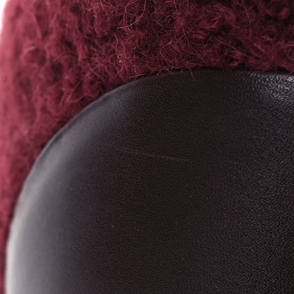 Chanel Tweed Calfskin Patent CC Lace Up Short Boots 39 Burgundy 12 of 16