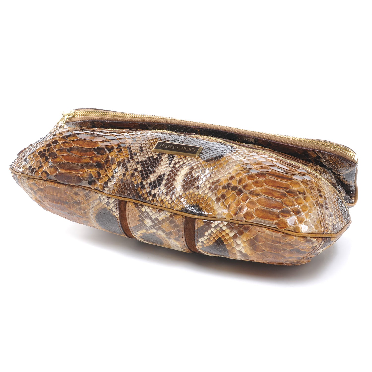 Jimmy Choo Python Mave Foldover Clutch Brown 4 of 6