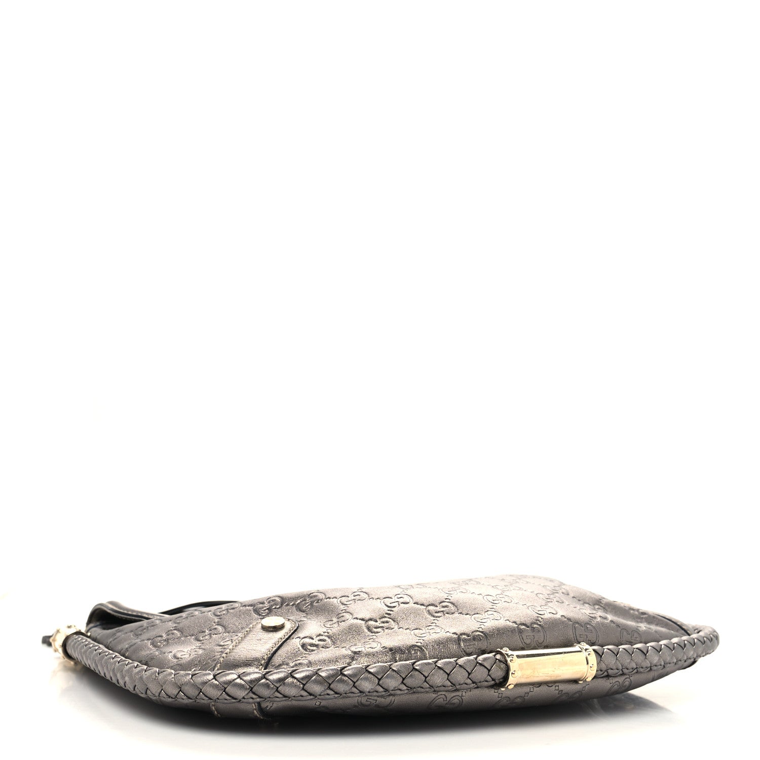 Gucci Guccissima Britt Tassel Shoulder Bag Gunmetal 4 of 14