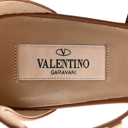 Valentino Garavani Calfskin Rockstud T-Strap 10/110mm Platform Sandals 37.5 Saddle Brown 40 Saddle Brown 7 of 11