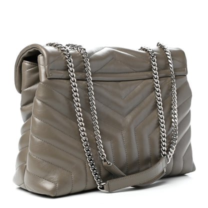 Saint Laurent Calfskin Y Quilted Monogram Medium Loulou Chain Satchel Faggio 3 of 9