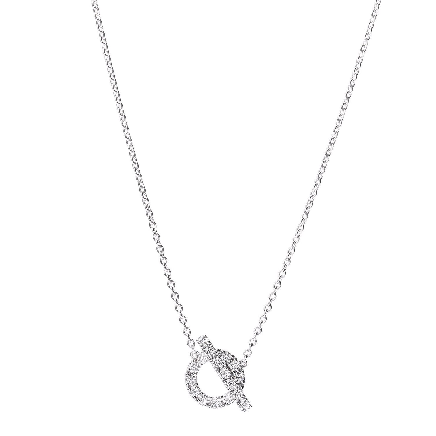 18K White Gold Diamond Finesse Pendant Necklace