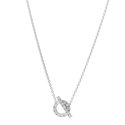 Hermes 18K White Gold Diamond Finesse Pendant Necklace 1 of 6