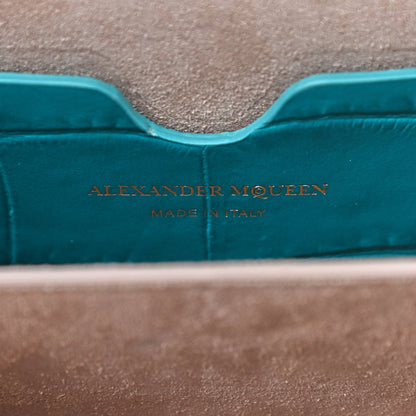 Alexander McQueen Calfskin Crocodile Embossed Box Shoulder Bag 16 Green 8 of 9