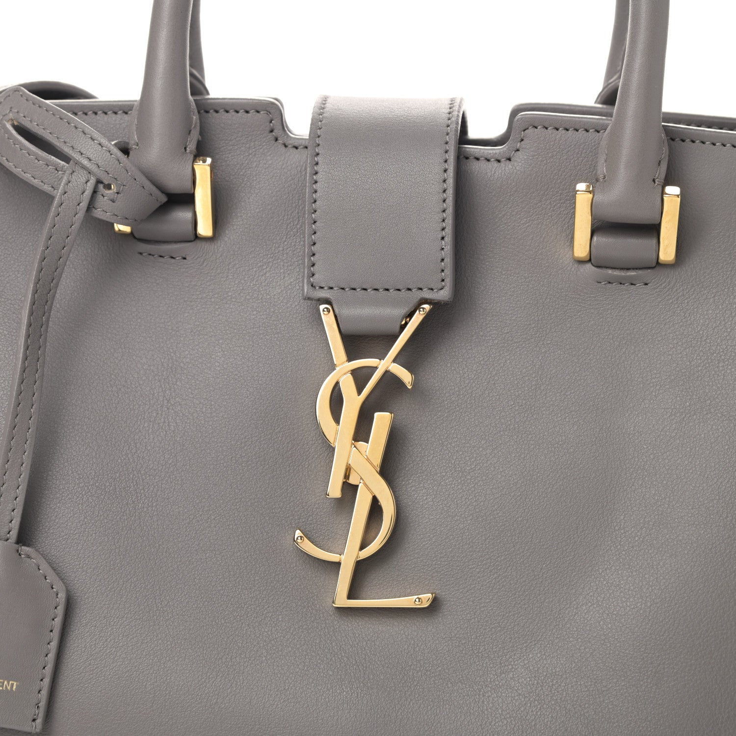 Saint Laurent Calfskin Monogram Baby Cabas Fog 9 of 9