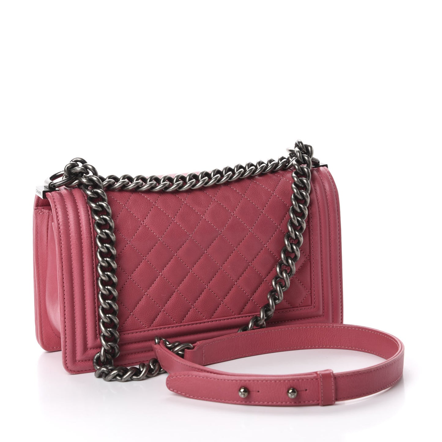 Calfskin Quilted Medium Boy Flap Pink