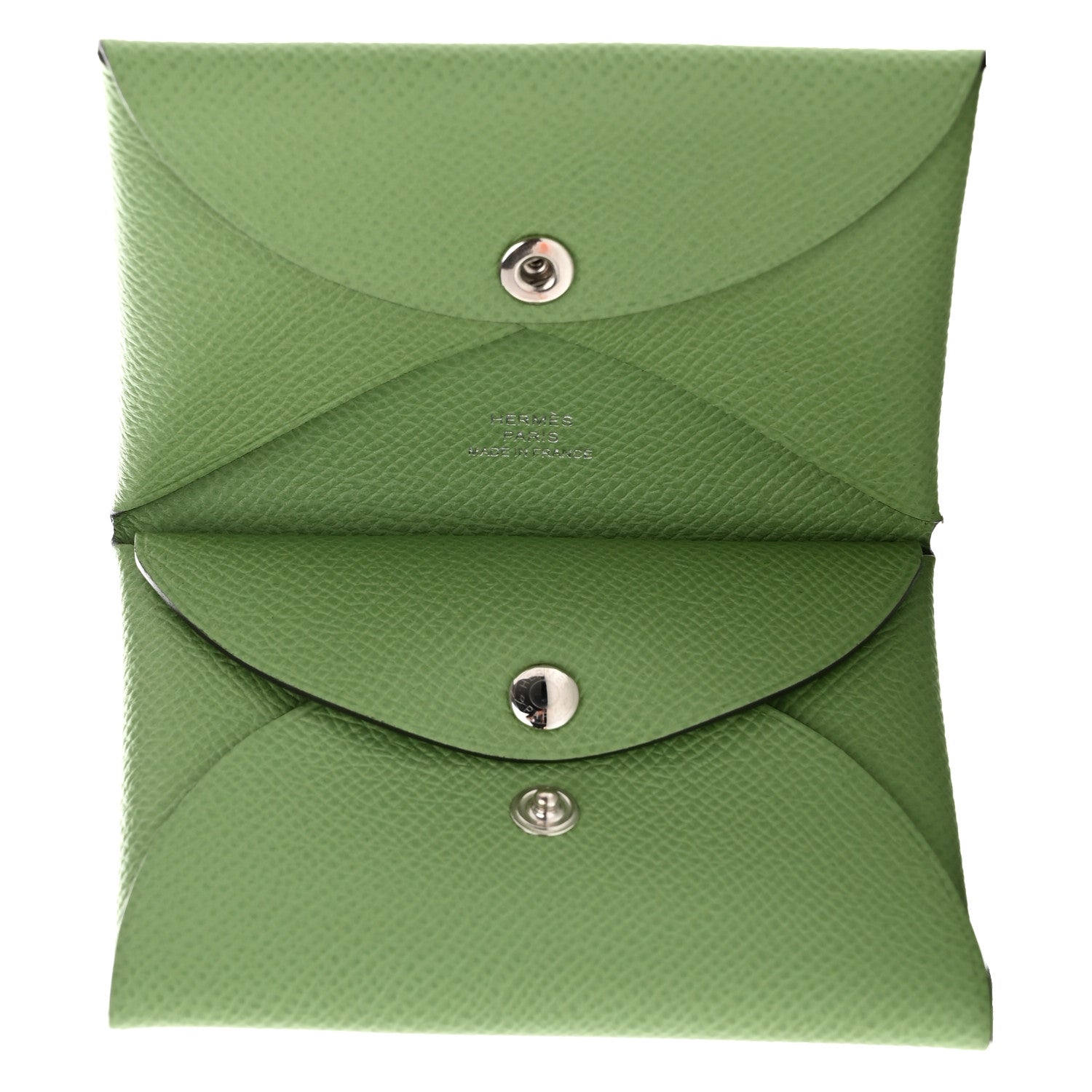 Hermes Epsom Calvi Duo Card Case Vert Criquet 5 of 9