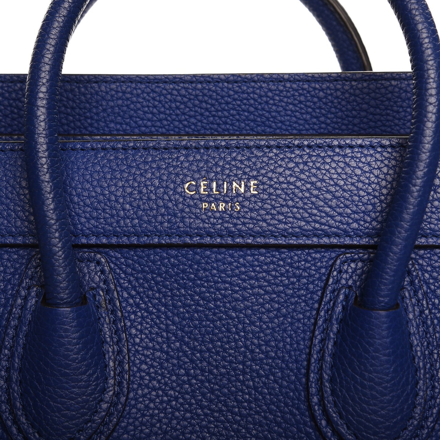 Drummed Calfskin Nano Luggage Indigo