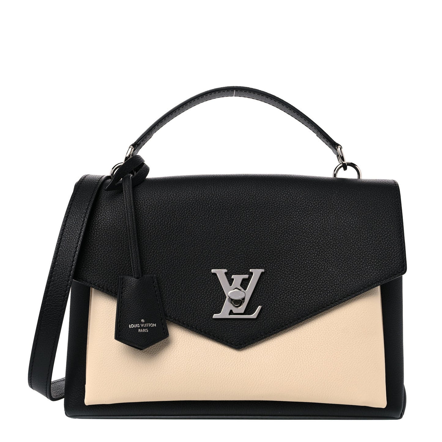 Soft Calfskin My Lockme Top Handle Vanille Black