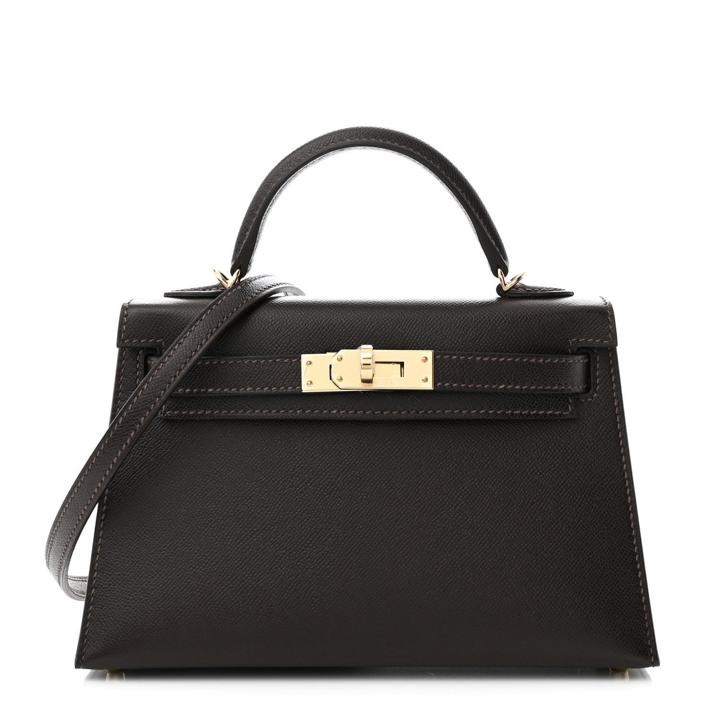 Madame Calfskin Mini Kelly Sellier 20 Bai Brun