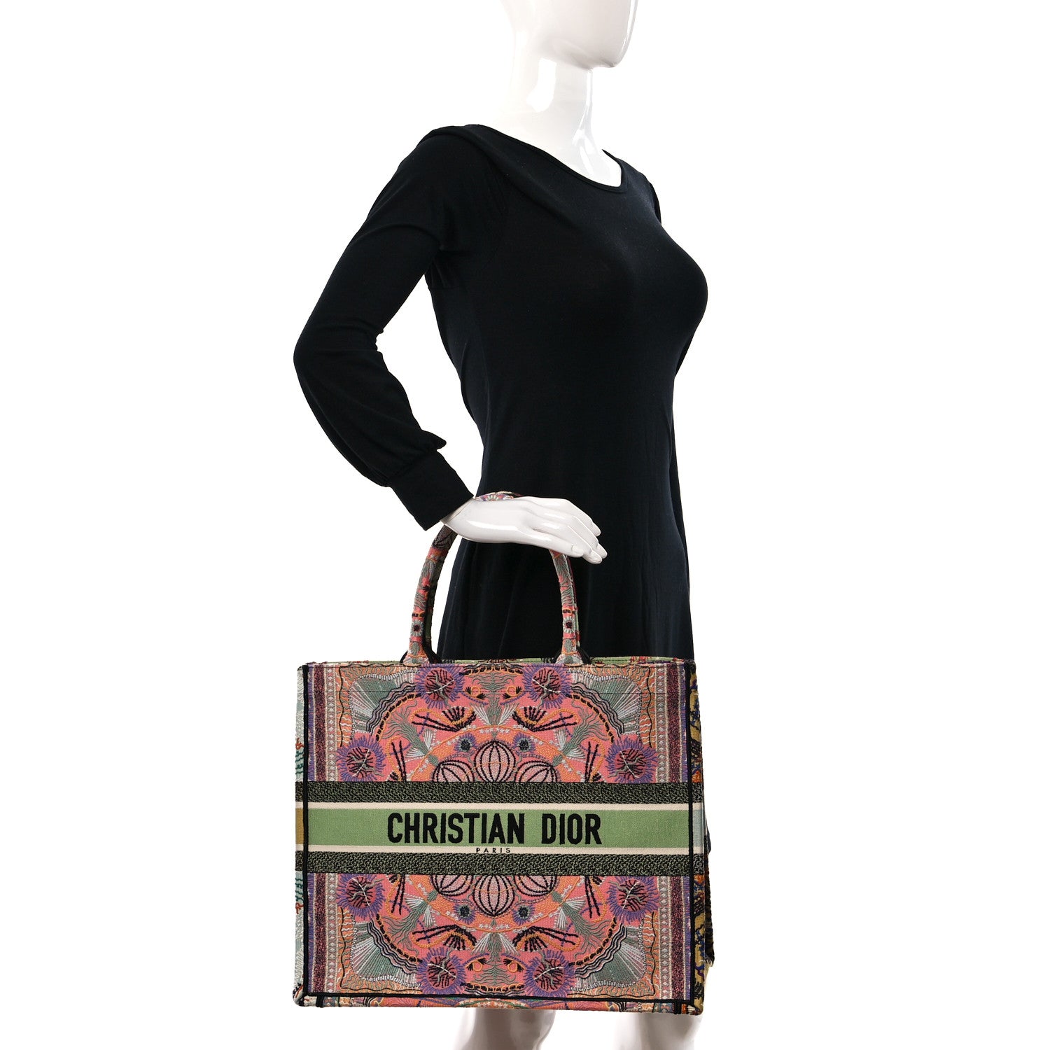 Christian Dior Canvas Embroidered Large In Lights Book Tote Multicolor 2 of 8
