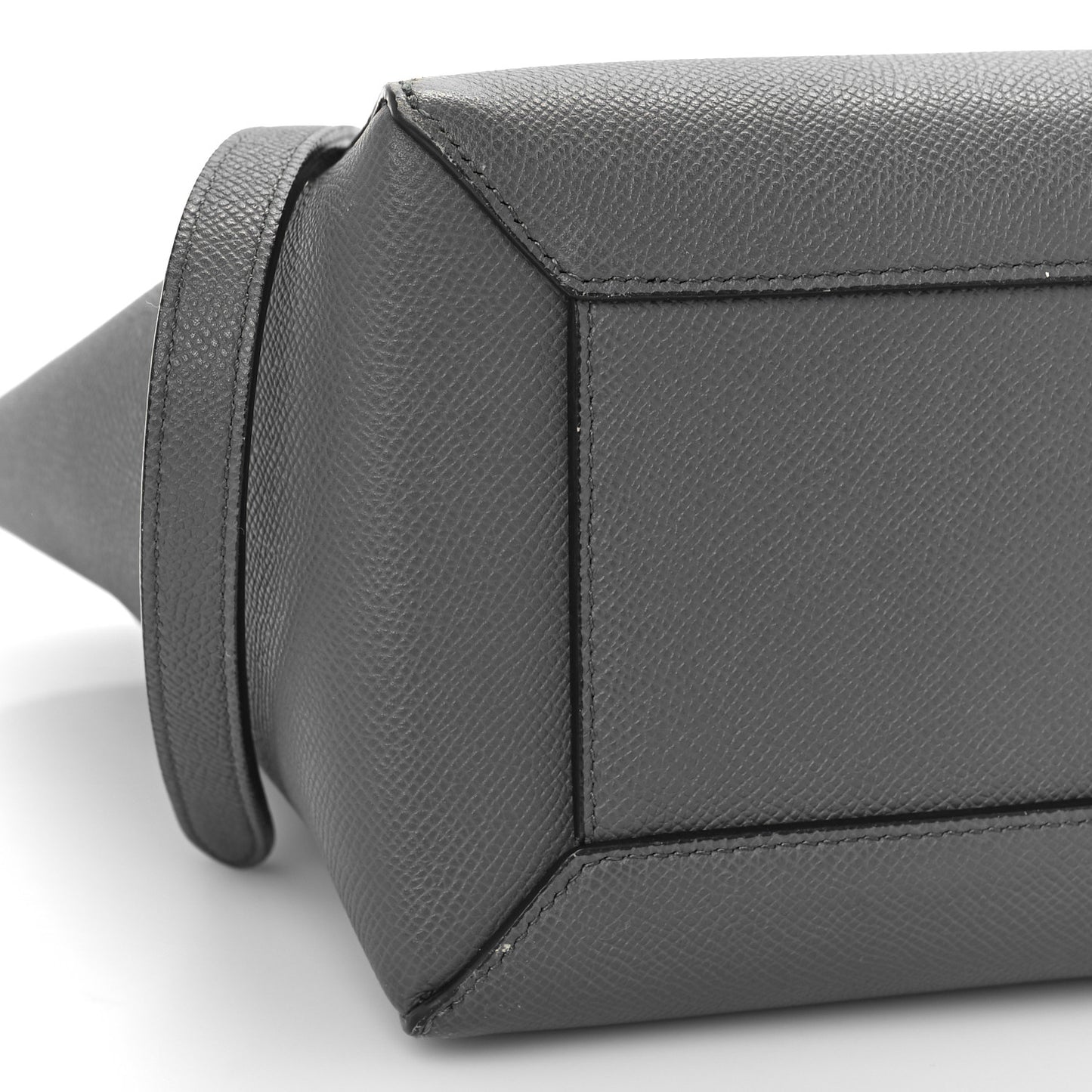 Grained Calfskin Micro Belt Bag Grey