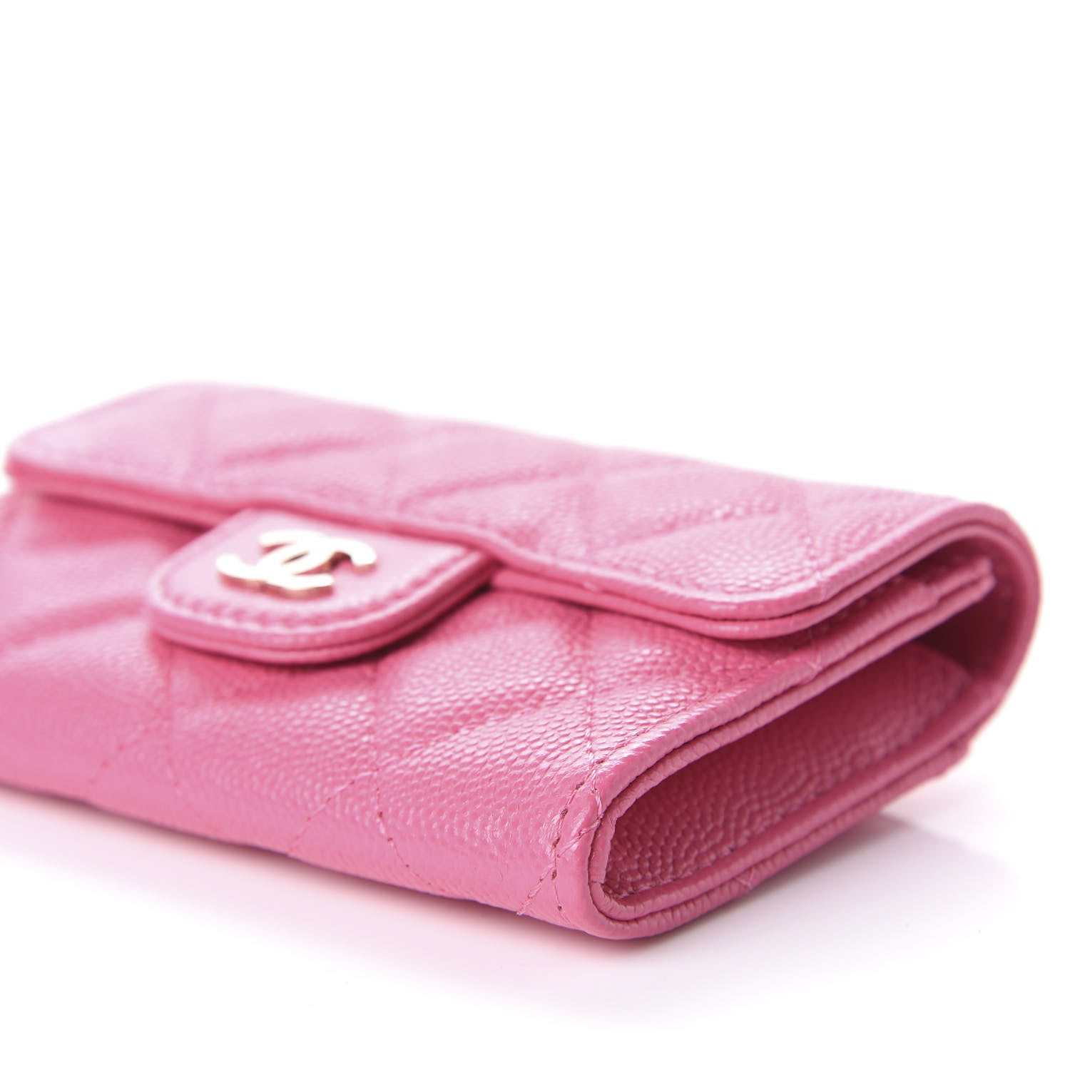 Chanel Caviar Quilted Flap Card Holder Wallet Pink 10 of 10