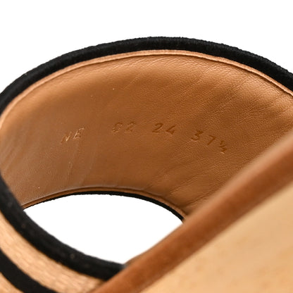 Christian Dior Raffia Dioriviera Embroidered Dway Platform Slide Sandals 37.5 Natural Black 10 of 10