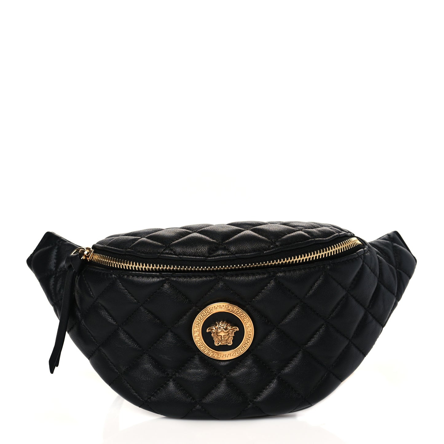 Nappa Quilted Medusa Belt Bag Black