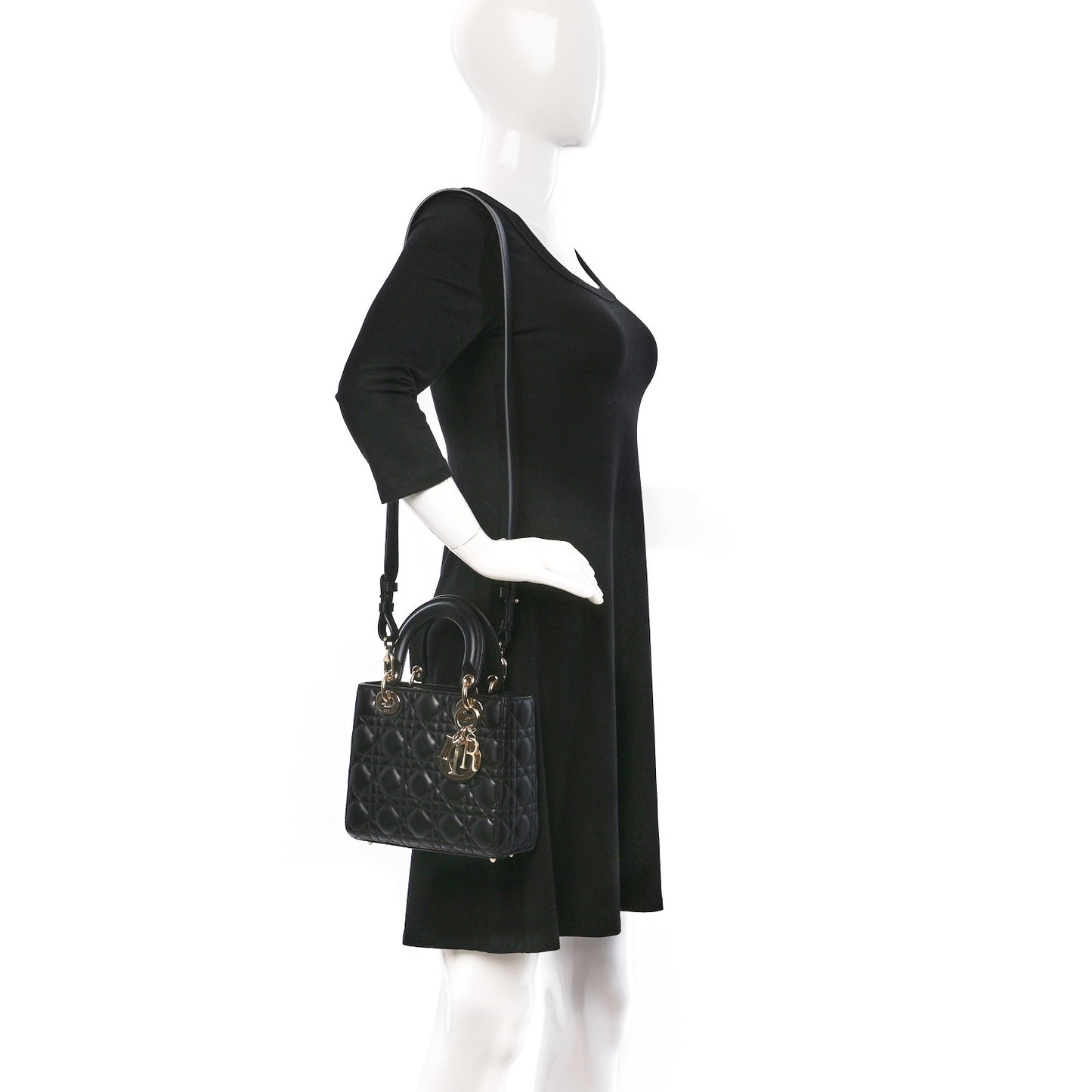 Lambskin Cannage Small My ABCDior Lady Dior Black